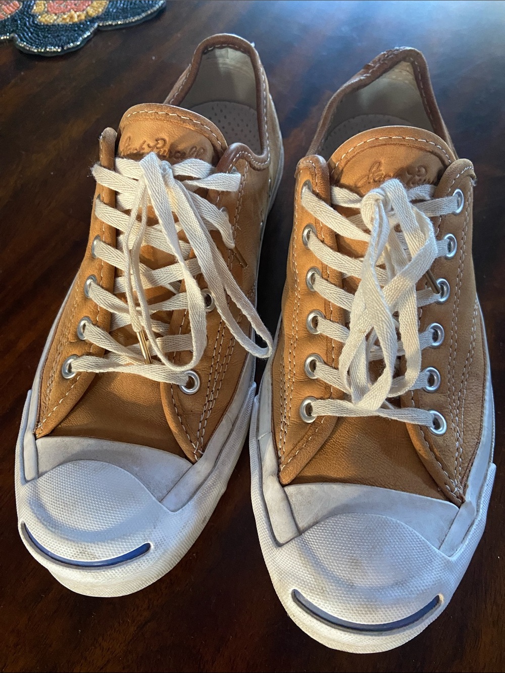 Converse Jack Purcell Unisex Casual Tan Leather Low-Top Sneakers 7